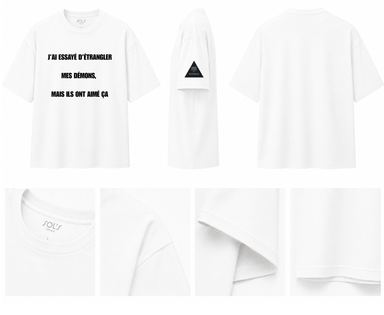 i tried to choke my demons, but they liked it  • white | black • relaxed tee • unisex • in 4 languages